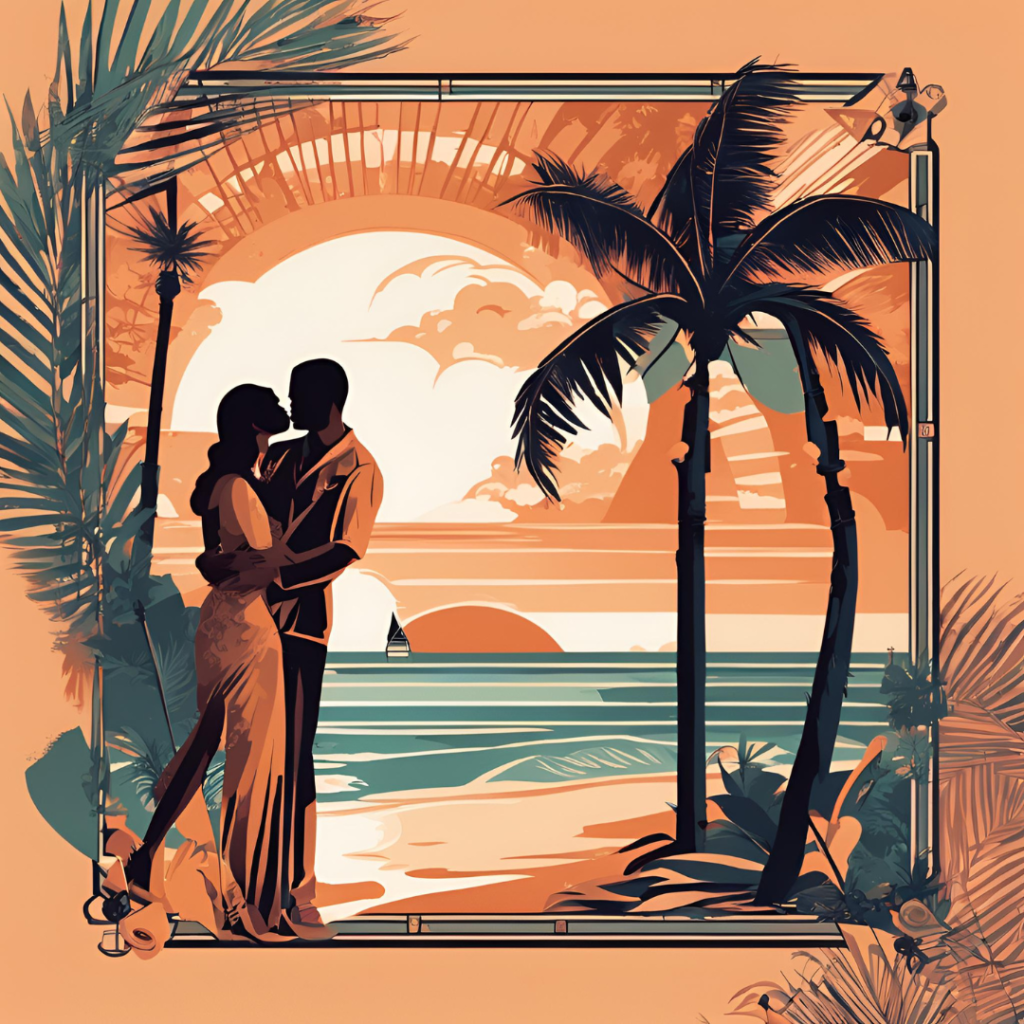 AI Generated Island Love Art Deco Images